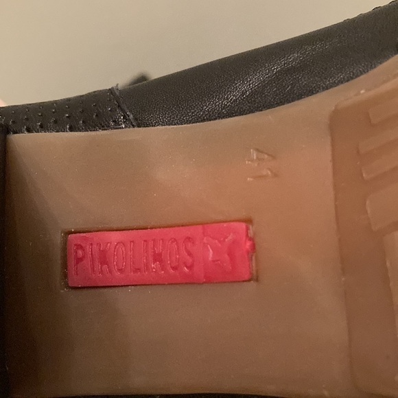 Pikolinos Black Stacked Heel Peep Toe Shoes - Picture 14 of 14